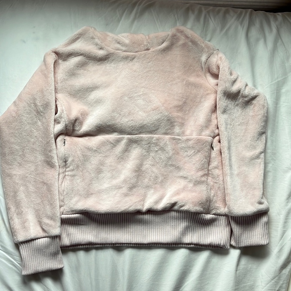 Athleta Girl light pink fuzzy hoodie size child L/12